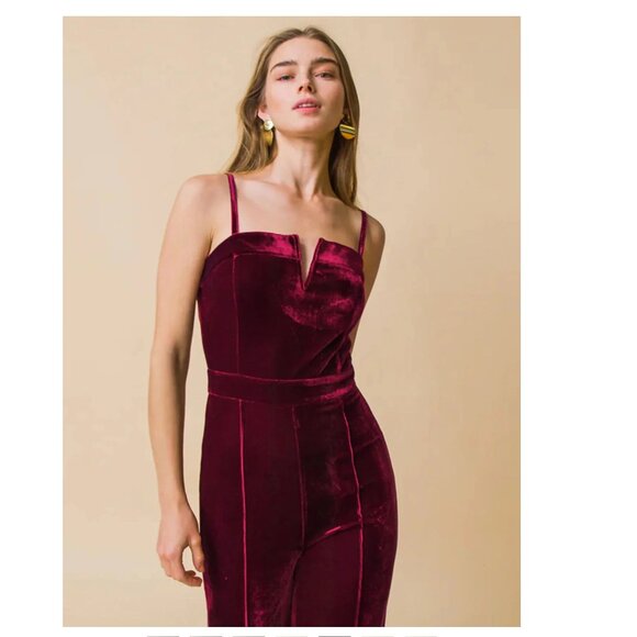 Red Velvet Jumpsuit - Picture 3 of 8